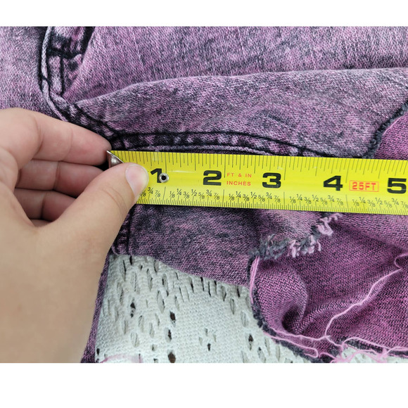 Pink Vanilla Punk Rock Gothic Stretch Denim Cut Off Juniors Size 1 Skinny - Picture 7 of 8